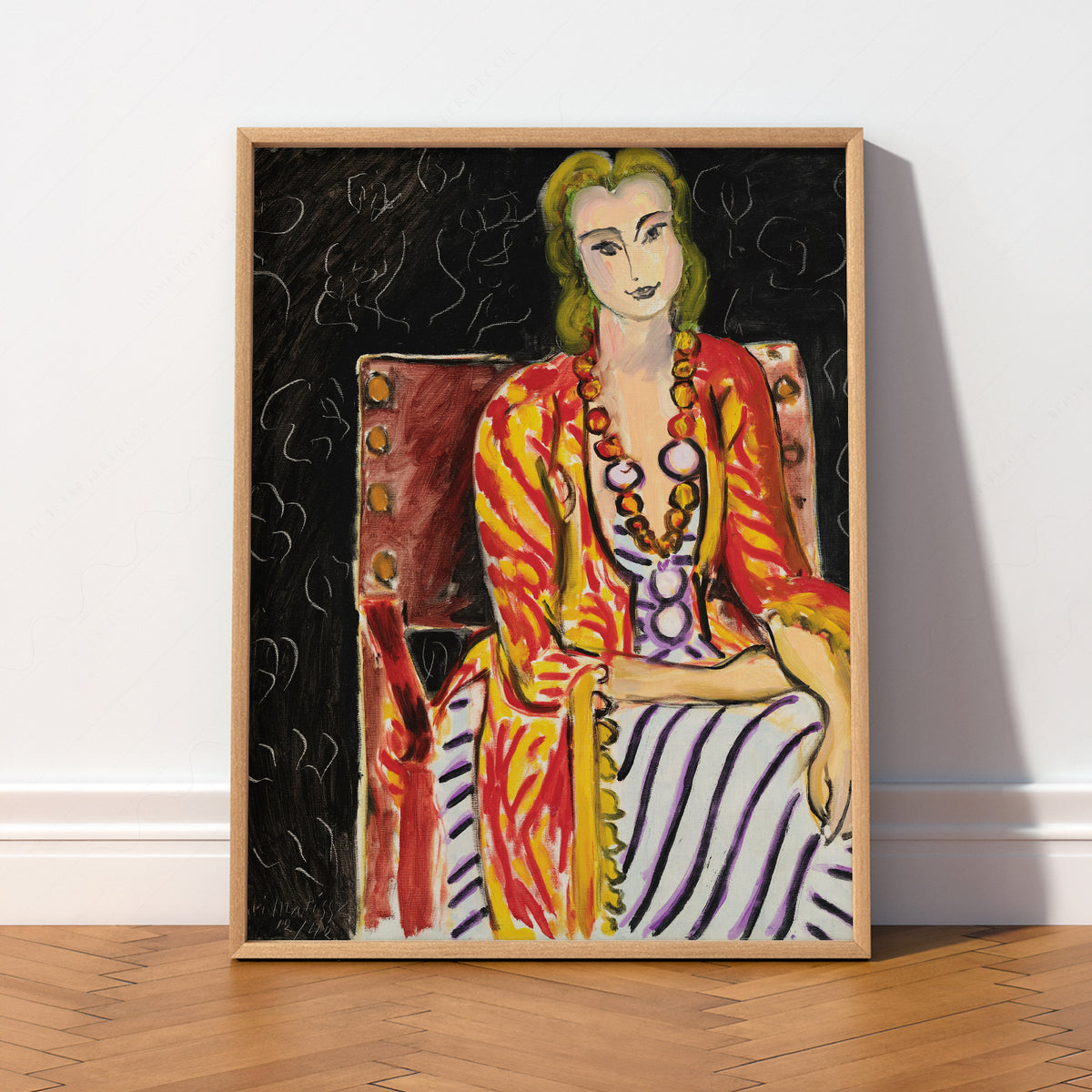 Henri Matisse Seated Woman against a Black Background Art Print — artwork preview 2