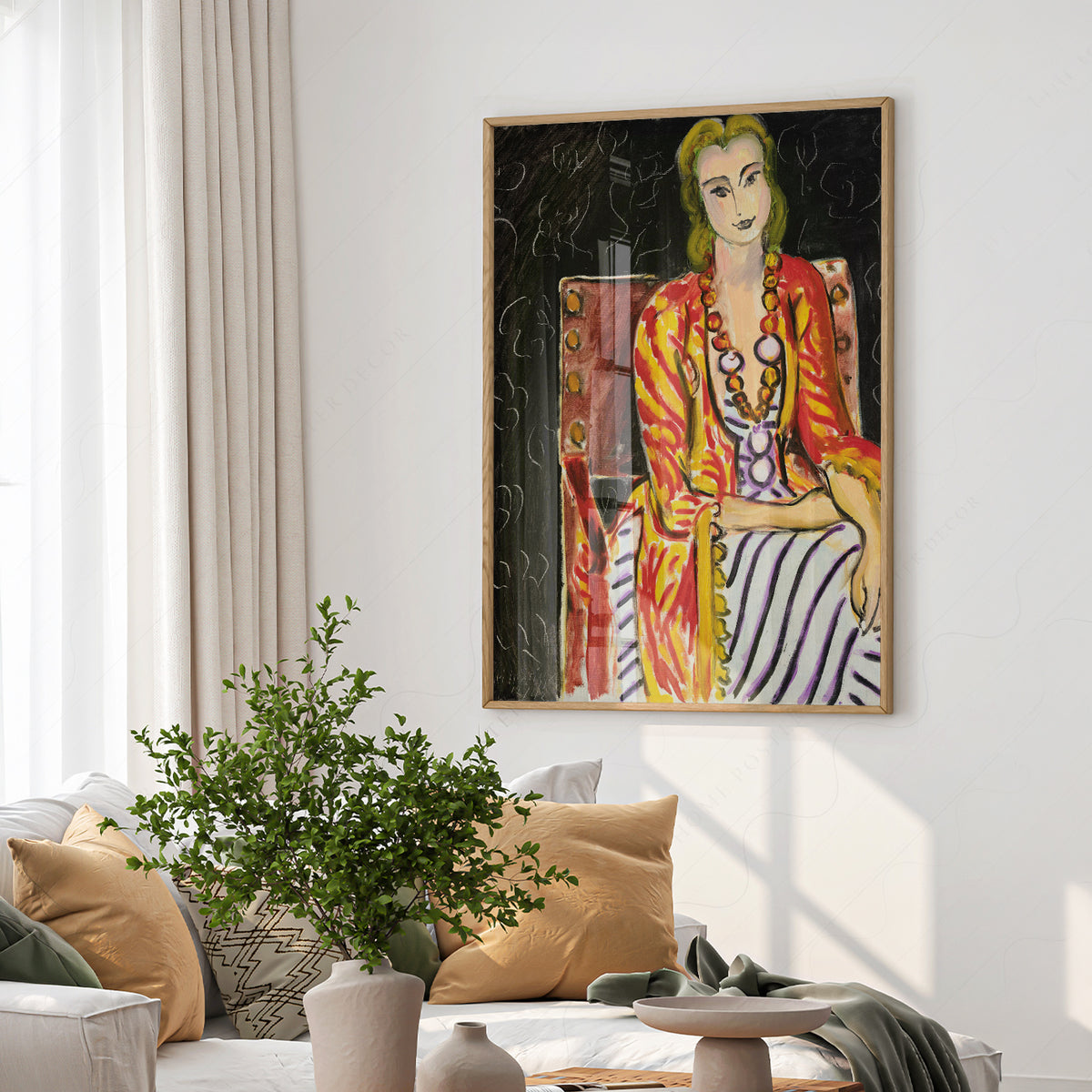 Henri Matisse Seated Woman against a Black Background Art Print — artwork preview 6