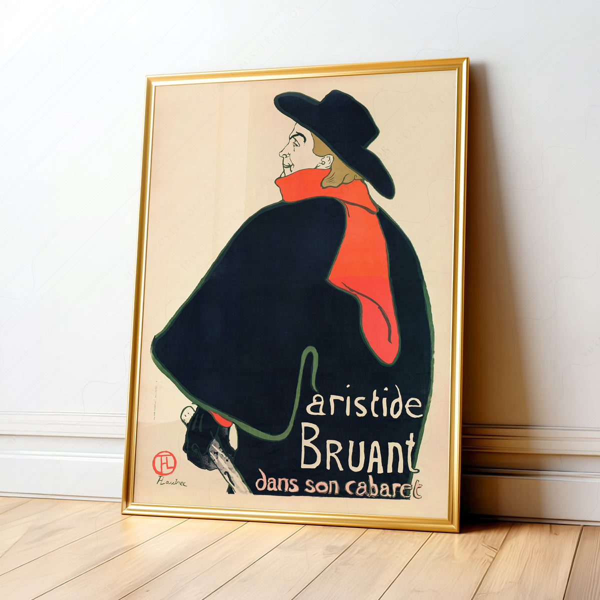 Henri de Toulouse-Lautrec Aristide Bruant Cabaret Poster Art Print — artwork preview 1