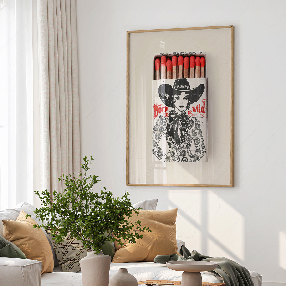 Born to Be Wild Black Cowboy Matchbox Art Print — artwork preview 6