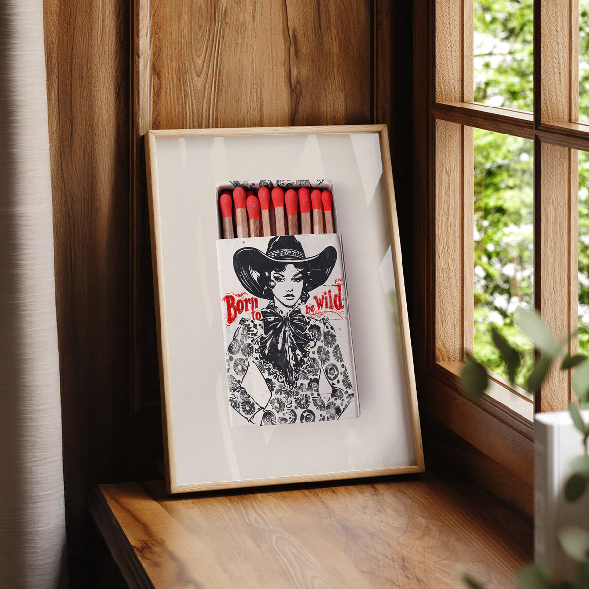 Born to Be Wild Black Cowboy Matchbox Art Print — artwork preview 7