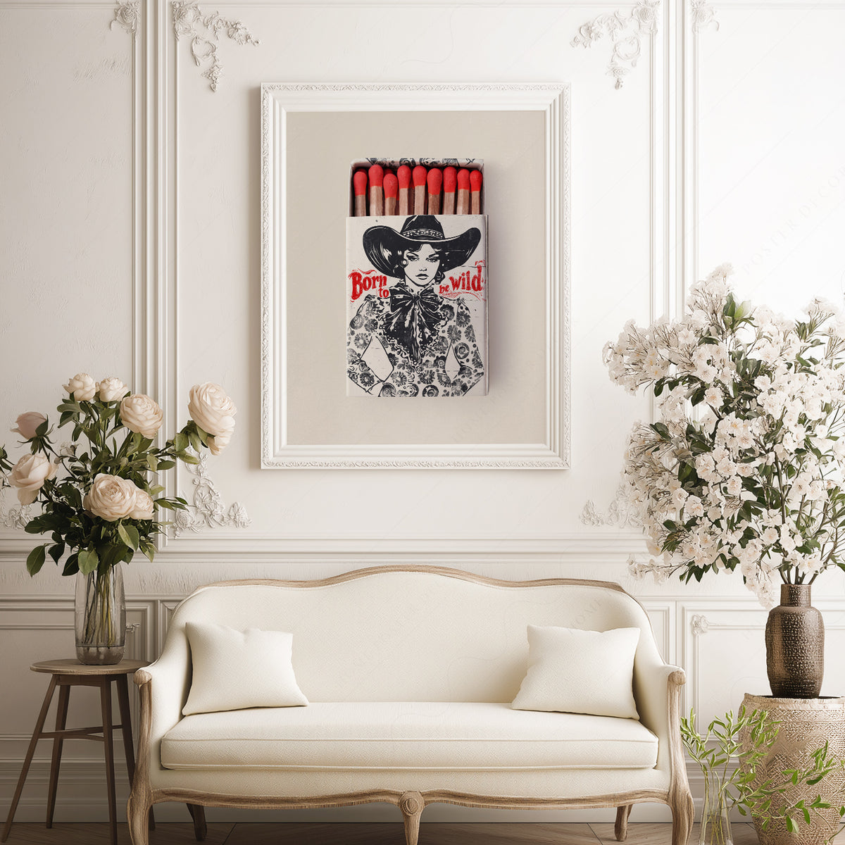 Born to Be Wild Black Cowboy Matchbox Art Print — artwork preview 17
