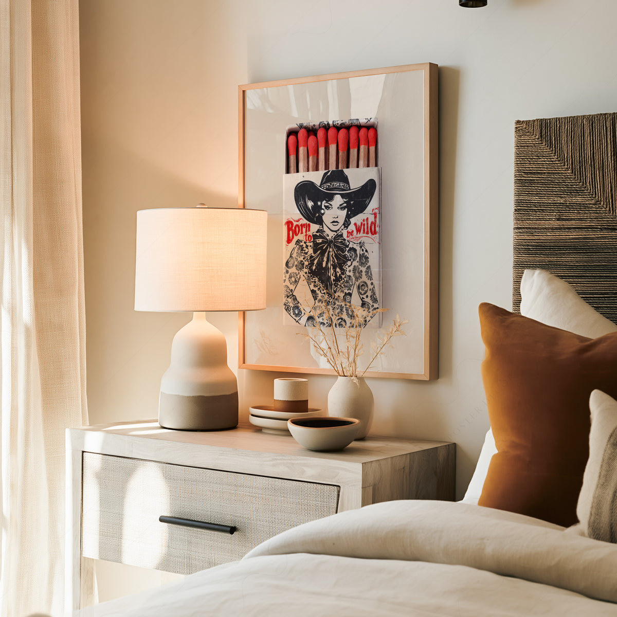 Born to Be Wild Black Cowboy Matchbox Art Print — artwork preview 19