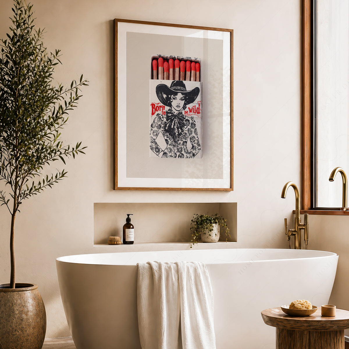 Born to Be Wild Black Cowboy Matchbox Art Print — artwork preview 22