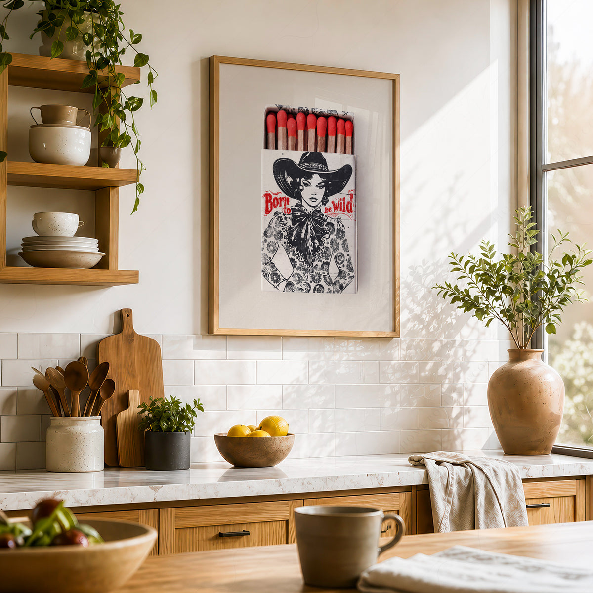 Born to Be Wild Black Cowboy Matchbox Art Print — artwork preview 23