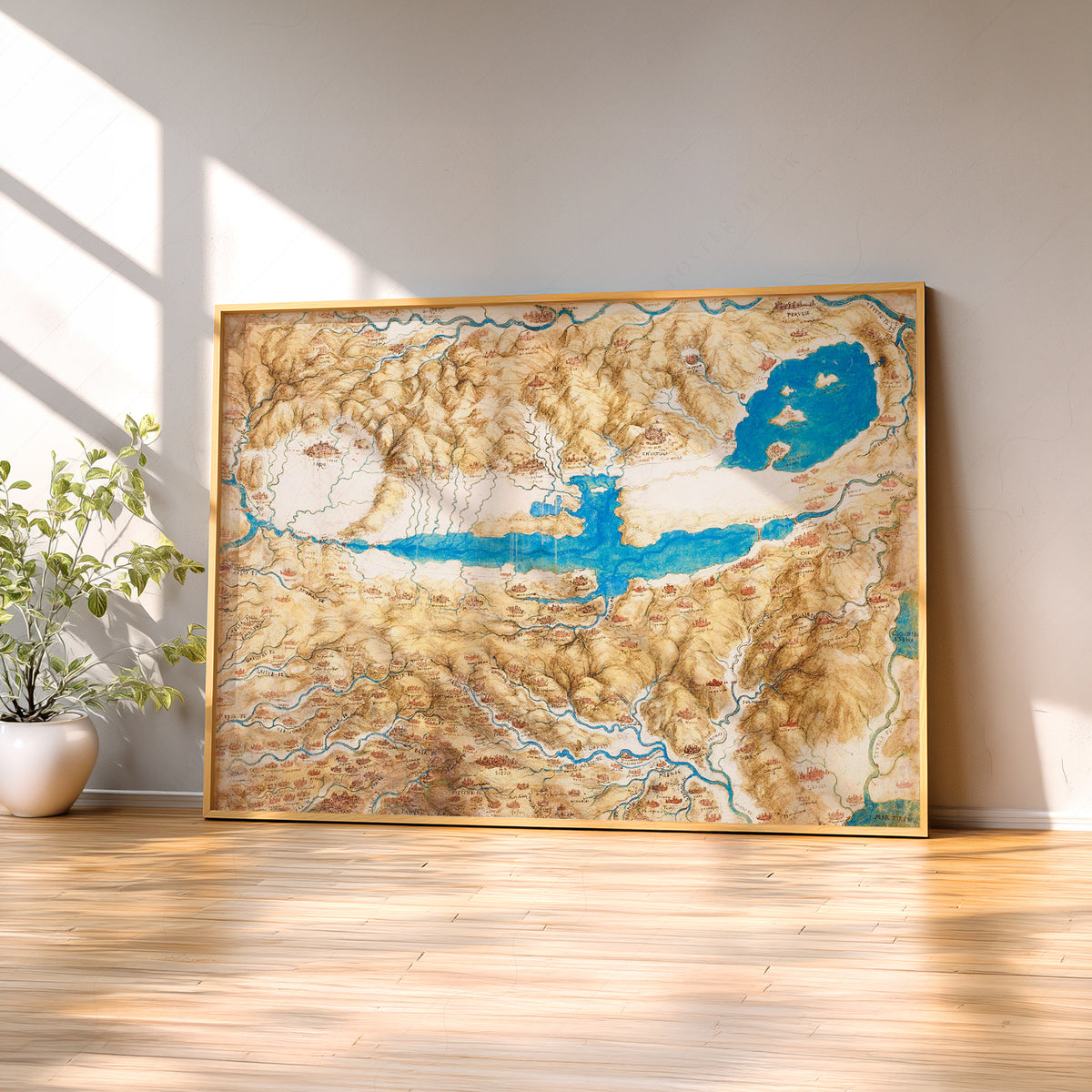 Leonardo da Vinci Map of the Valdichiana Art Print — artwork preview 2