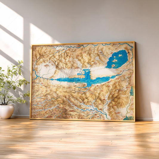 Leonardo da Vinci Map of the Valdichiana Art Print — artwork preview 2