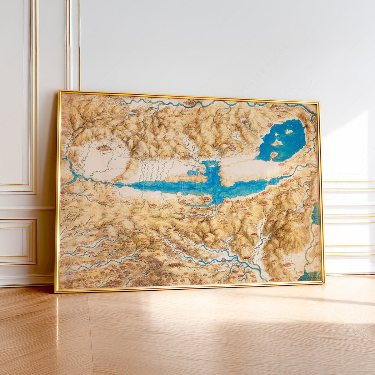 Leonardo da Vinci Map of the Valdichiana Art Print — artwork preview 1
