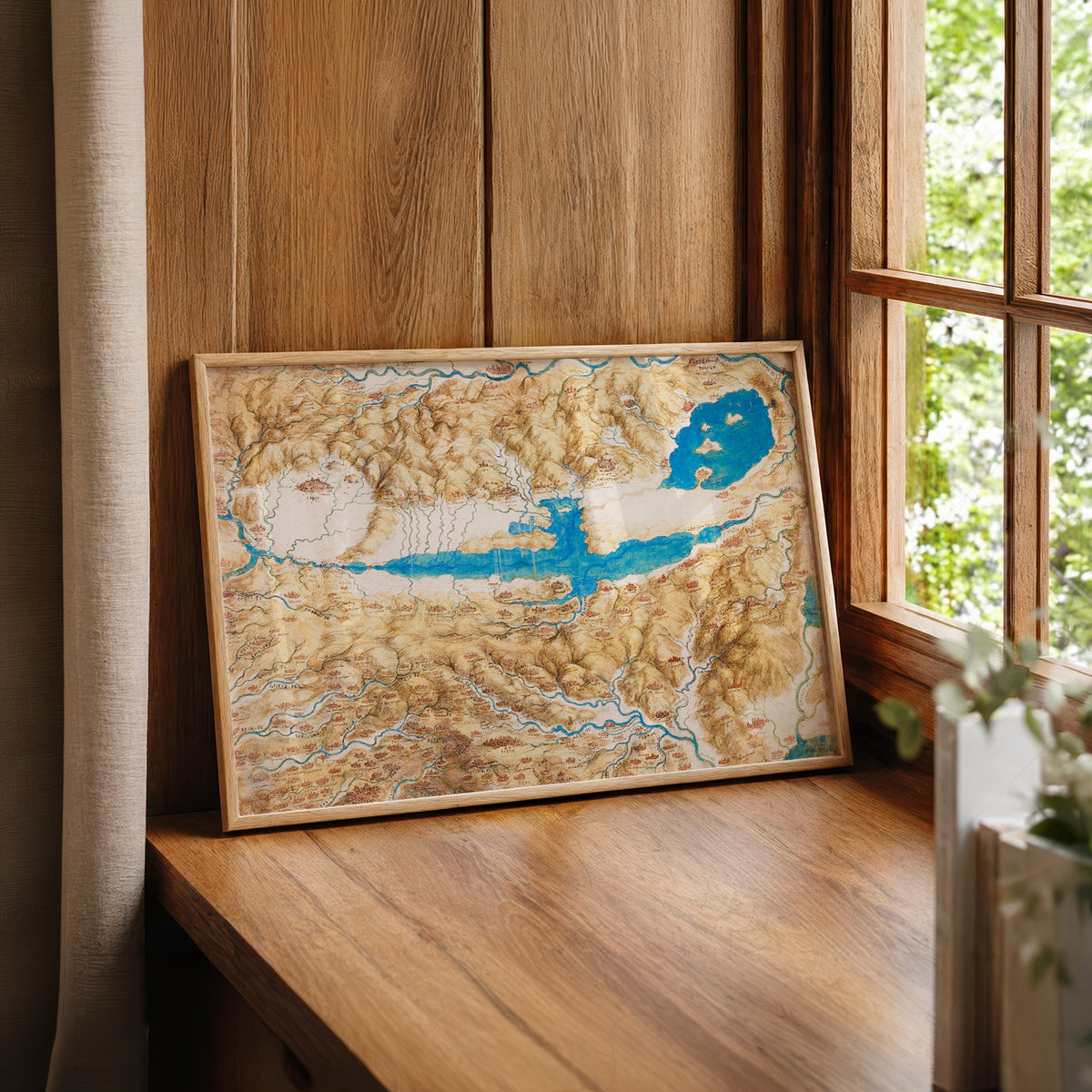 Leonardo da Vinci Map of the Valdichiana Art Print — artwork preview 22