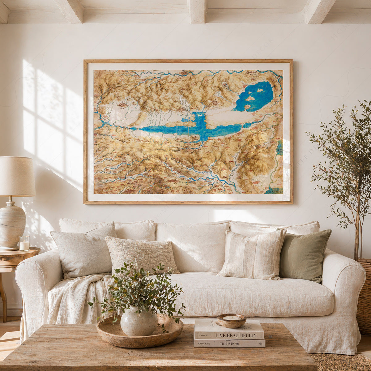 Leonardo da Vinci Map of the Valdichiana Art Print — artwork preview 23
