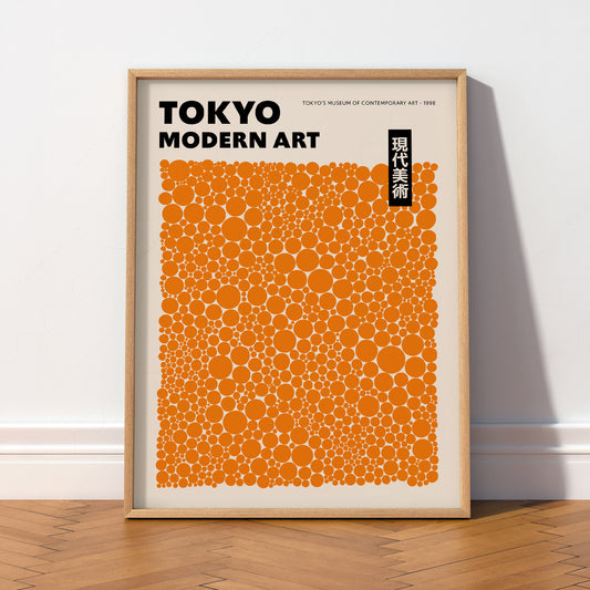 Yayoi Kusama Orange Dots Exhibition Poster – Contemporary Art Print — artwork preview 2