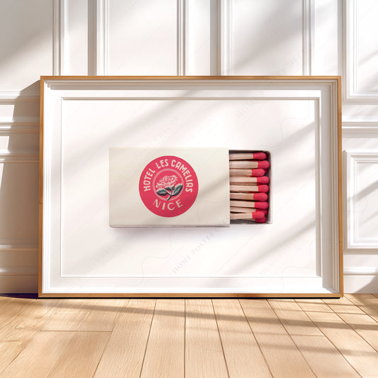 Hotel Les Camelias Nice Matchbox Print – French Riviera Vintage Wall Art — artwork preview 5