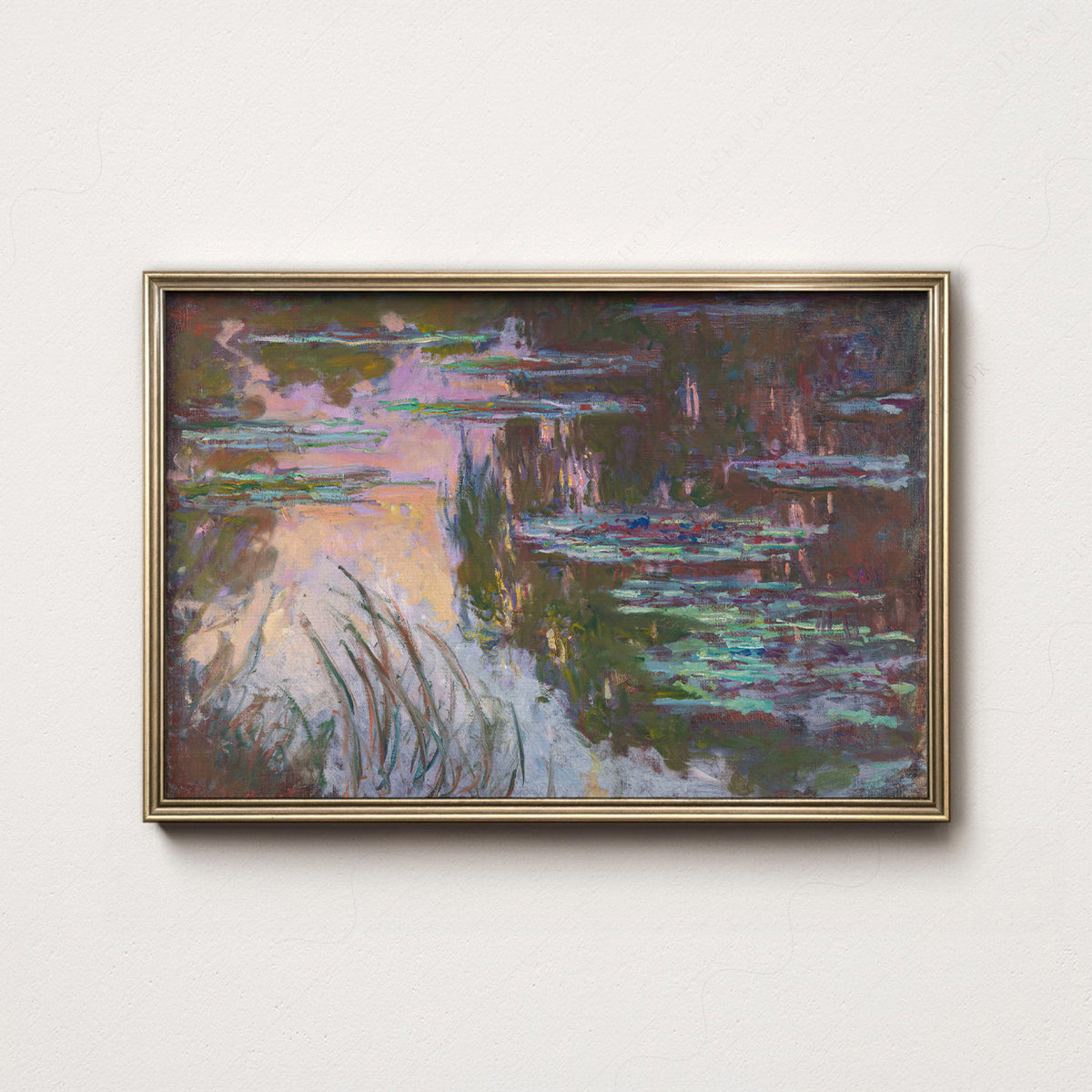 Claude Monet Water Lilies at Sunset Art Print — artwork preview 7