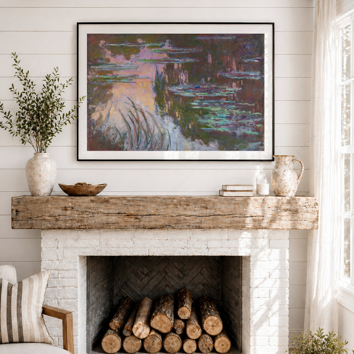 Claude Monet Water Lilies at Sunset Art Print — artwork preview 18