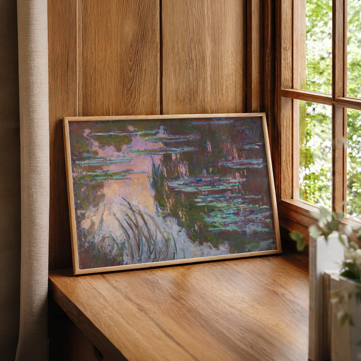 Claude Monet Water Lilies at Sunset Art Print — artwork preview 22