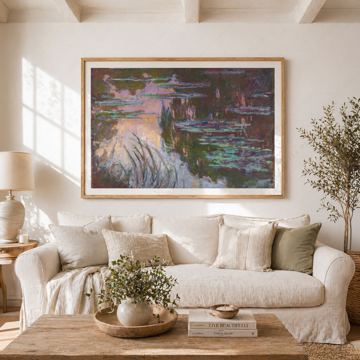 Claude Monet Water Lilies at Sunset Art Print — artwork preview 23
