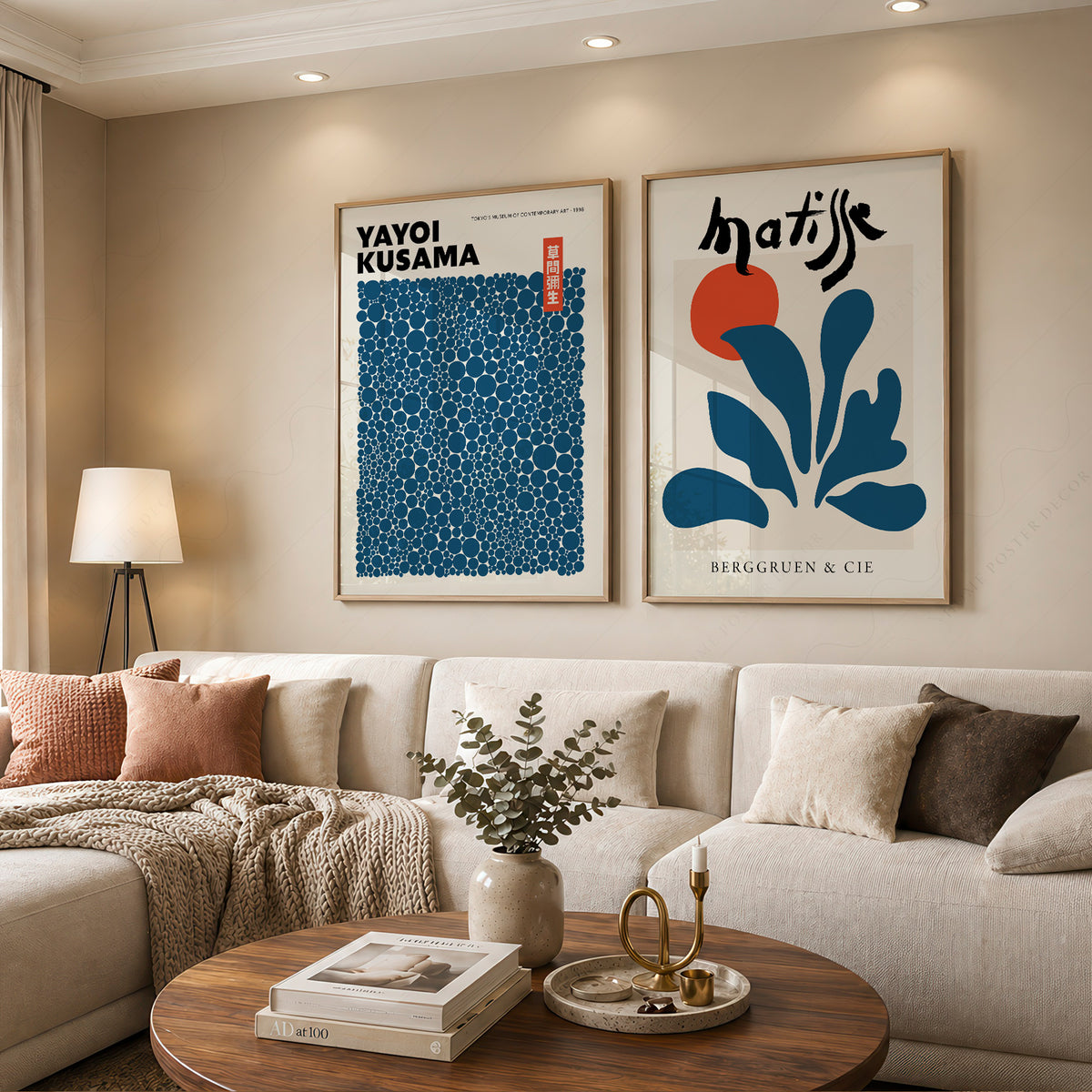 Kusama and Matisse Blue Pair – Set of 2 Art Prints — artwork preview 12