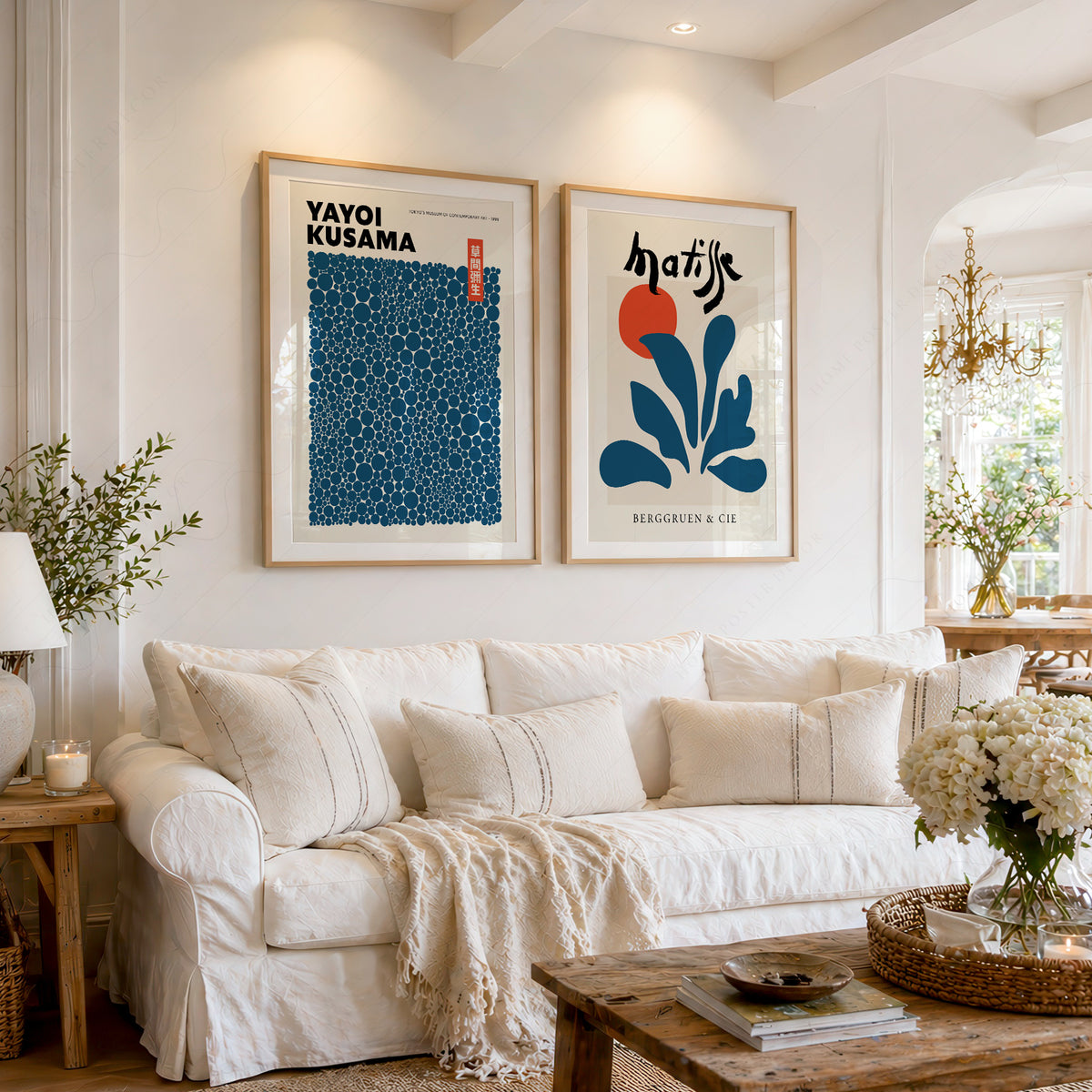 Kusama and Matisse Blue Pair – Set of 2 Art Prints — artwork preview 1