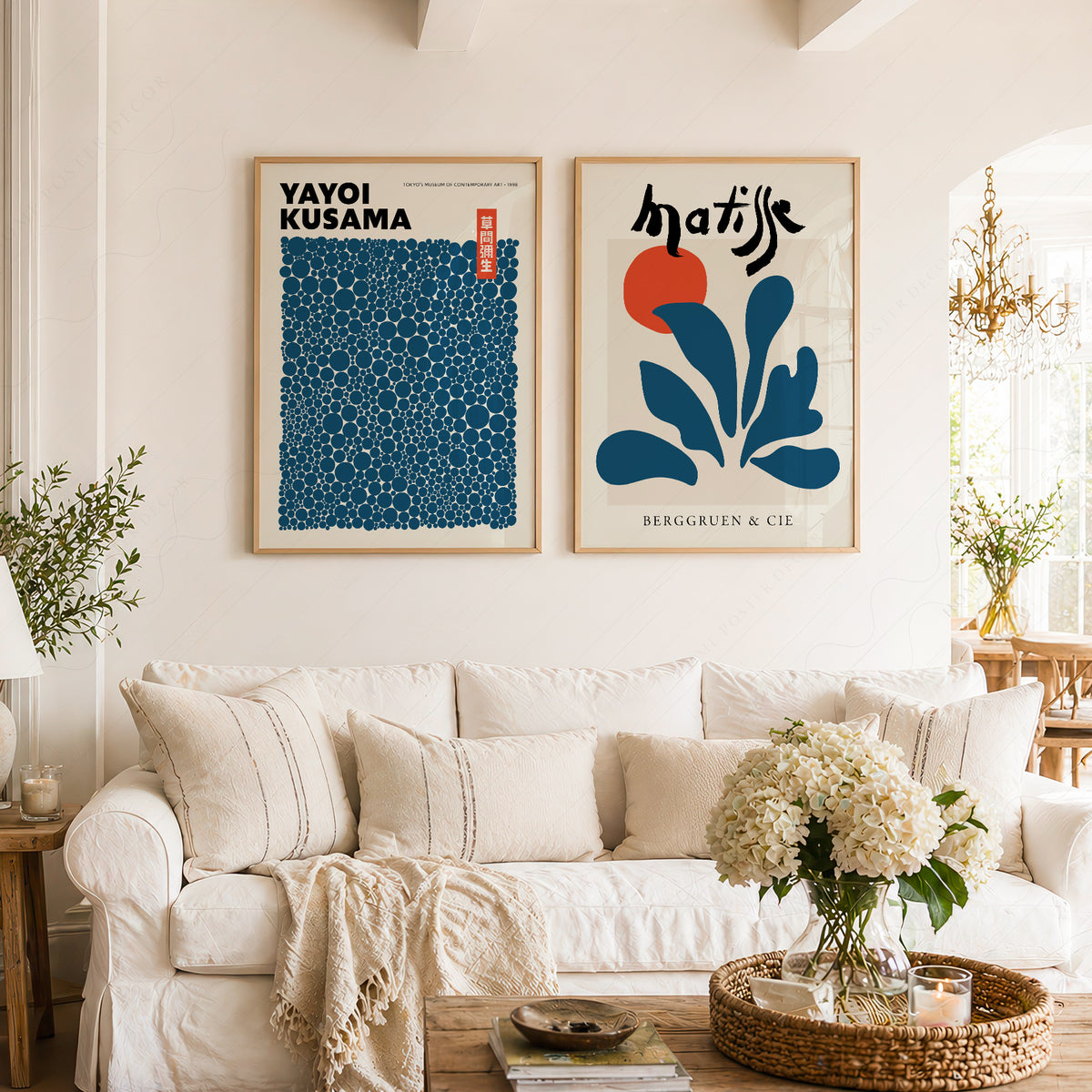 Kusama and Matisse Blue Pair – Set of 2 Art Prints — artwork preview 2