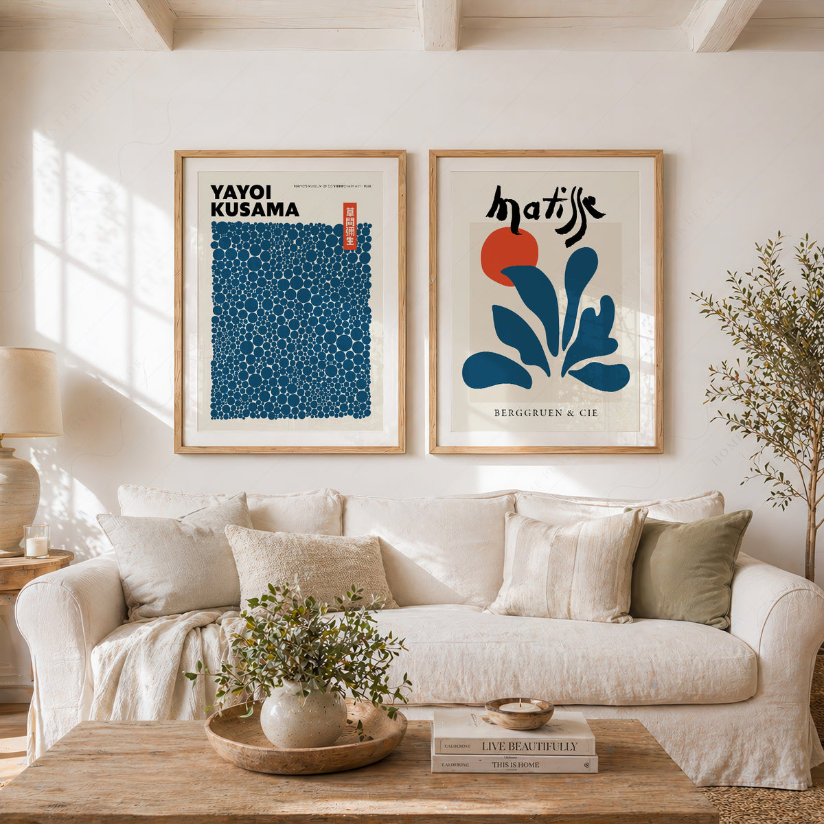 Kusama and Matisse Blue Pair – Set of 2 Art Prints — artwork preview 11