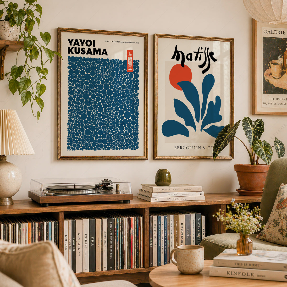 Kusama and Matisse Blue Pair – Set of 2 Art Prints — artwork preview 23