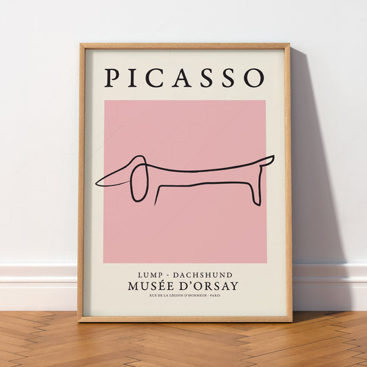 Pablo Picasso Lump Dachshund Line Art Print – Minimalist Dog Poster — artwork preview 2