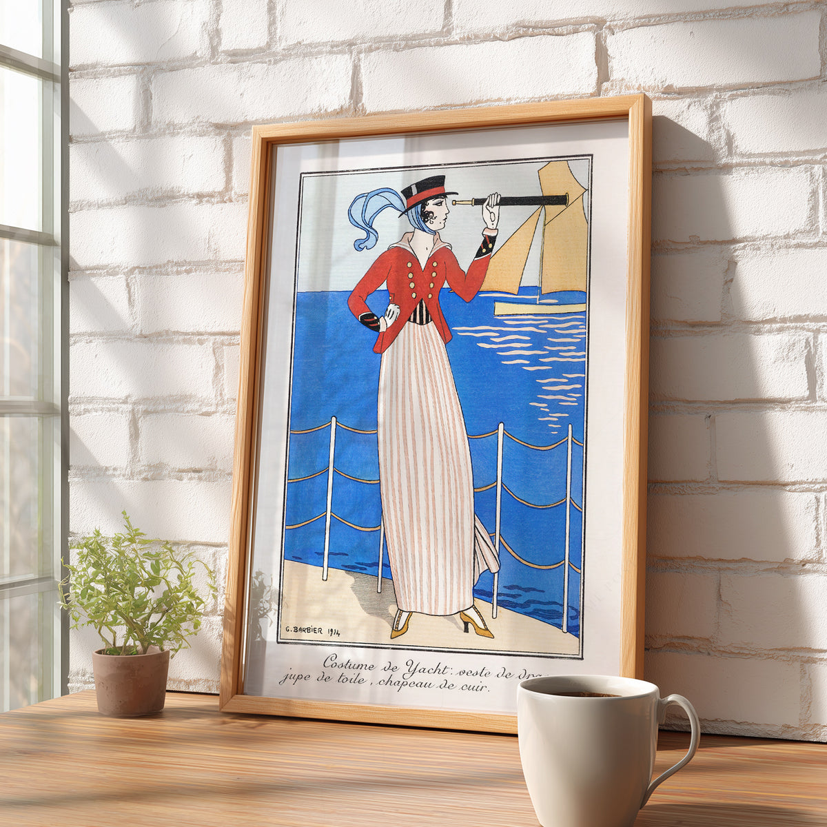 Woman with a Telescope Art Print – Vintage Nautical Fashion Poster – 19-02 — artwork preview 16