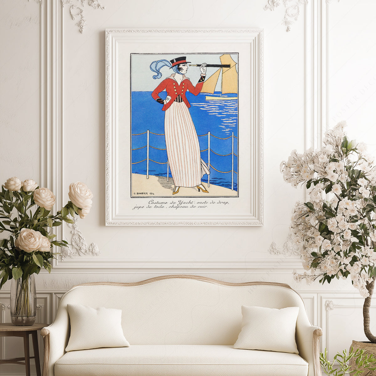 Woman with a Telescope Art Print – Vintage Nautical Fashion Poster – 19-02 — artwork preview 17