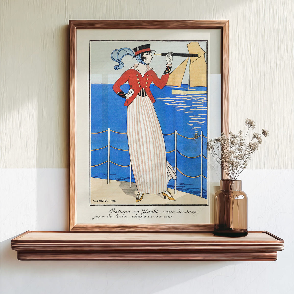 Woman with a Telescope Art Print – Vintage Nautical Fashion Poster – 19-02 — artwork preview 18