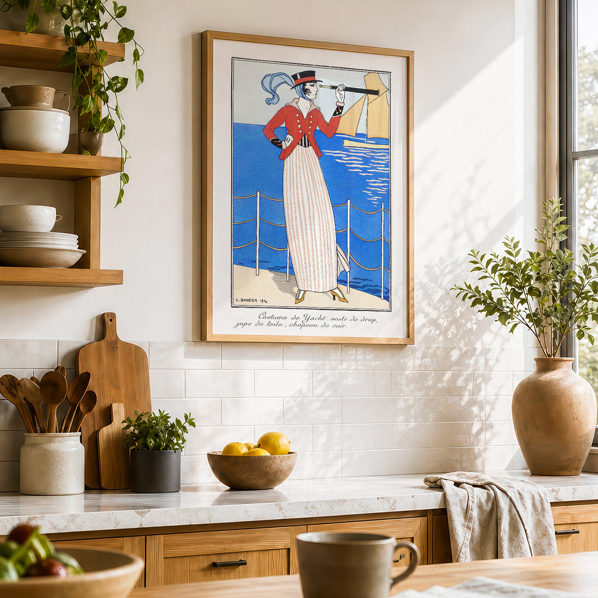 Woman with a Telescope Art Print – Vintage Nautical Fashion Poster – 19-02 — artwork preview 23