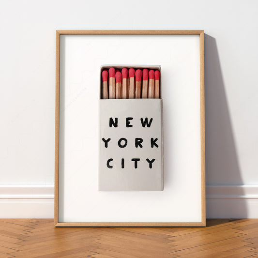 New York City Matchbox Print – Minimalist Retro Wall Art Poster — artwork preview 2