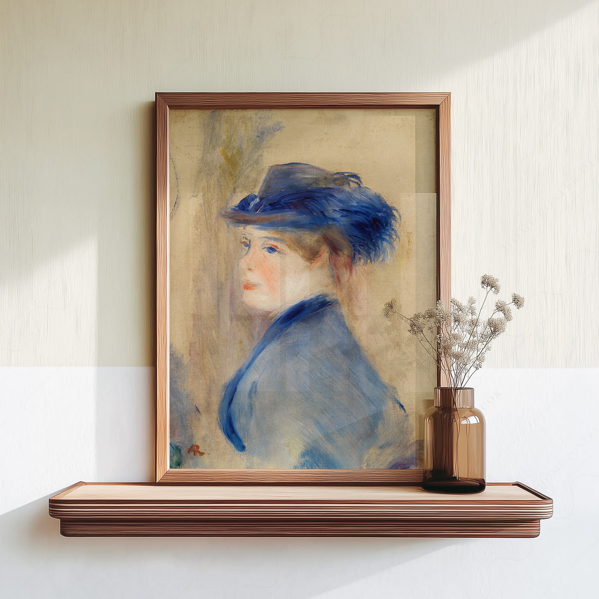 Pierre-Auguste Renoir Woman in a Blue Hat Art Print — artwork preview 18