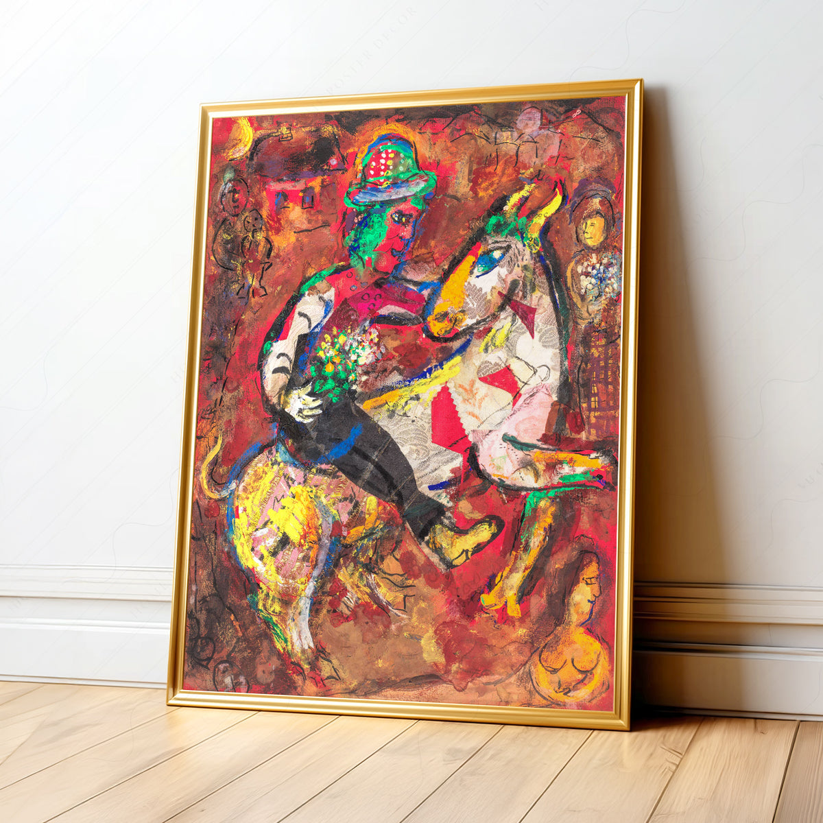 Marc Chagall Horse and Rider Sketch Art Print — artwork preview 1