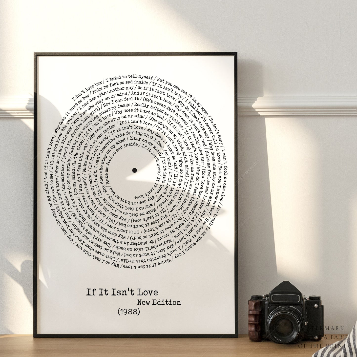 Personalized Song Lyric Print – Minimalist Vinyl – gallery wall art poster
