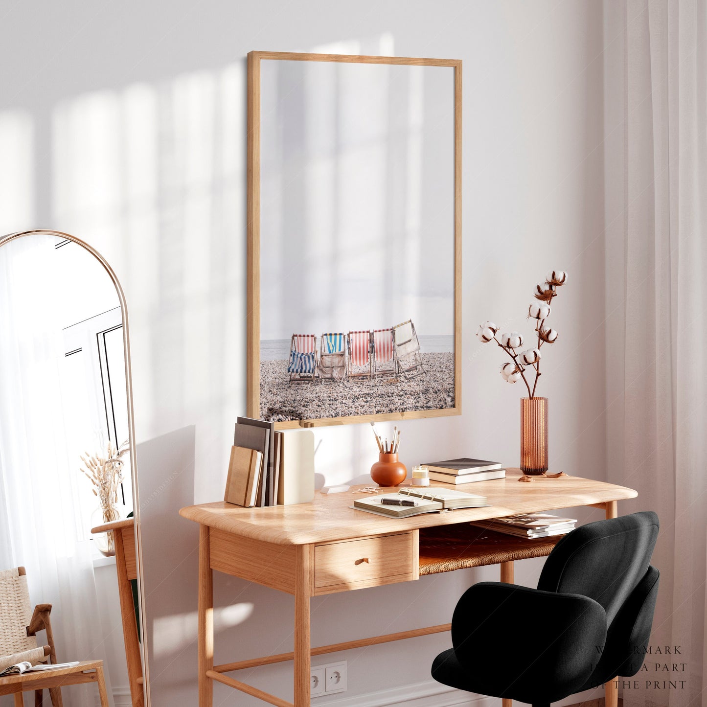 Beach Chairs Photography Print – Coastal Wall Art – art poster for living room