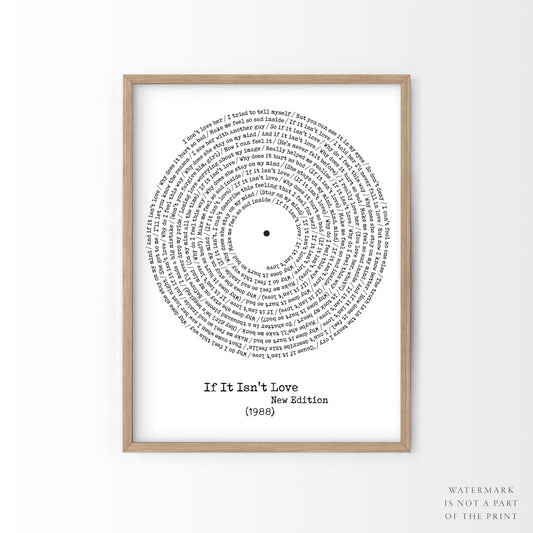 Personalized Song Lyric Print – Minimalist Vinyl – fine art print wall decor