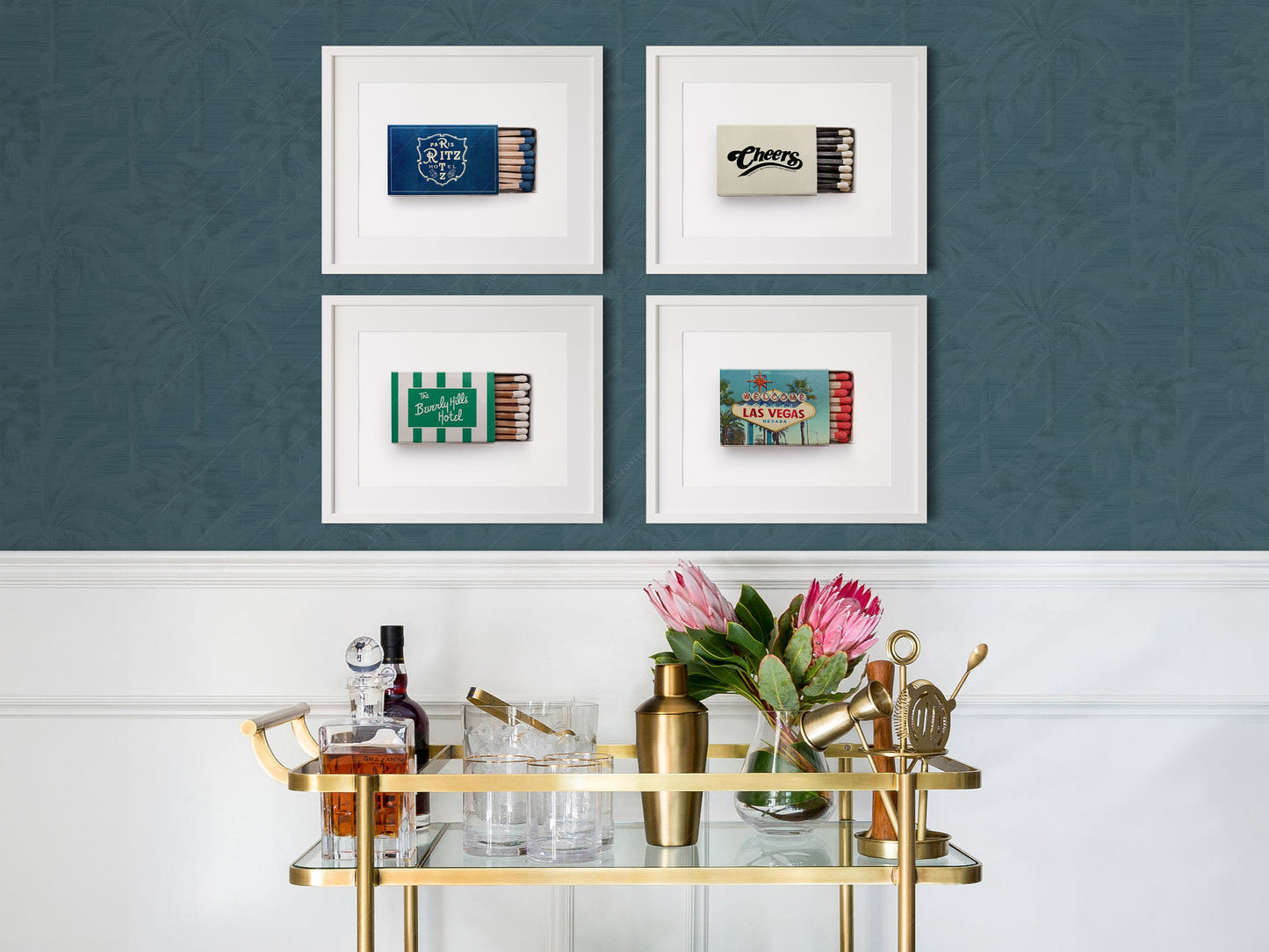 Personalized Matchbox Art Print – Custom Hotel – vintage matchbook design detail