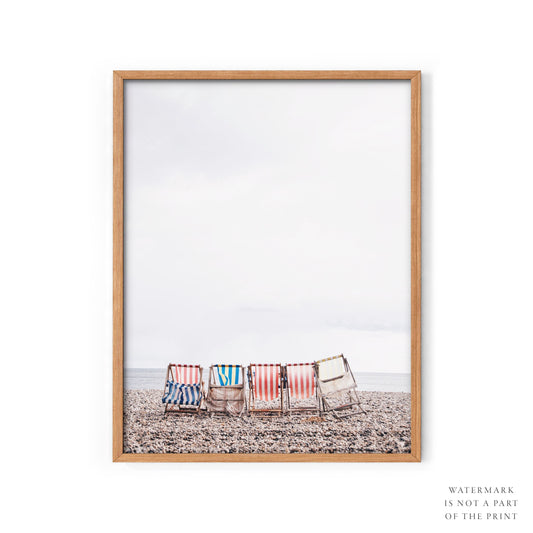 Beach Chairs Photography Print – Coastal Wall Art – fine art print wall decor