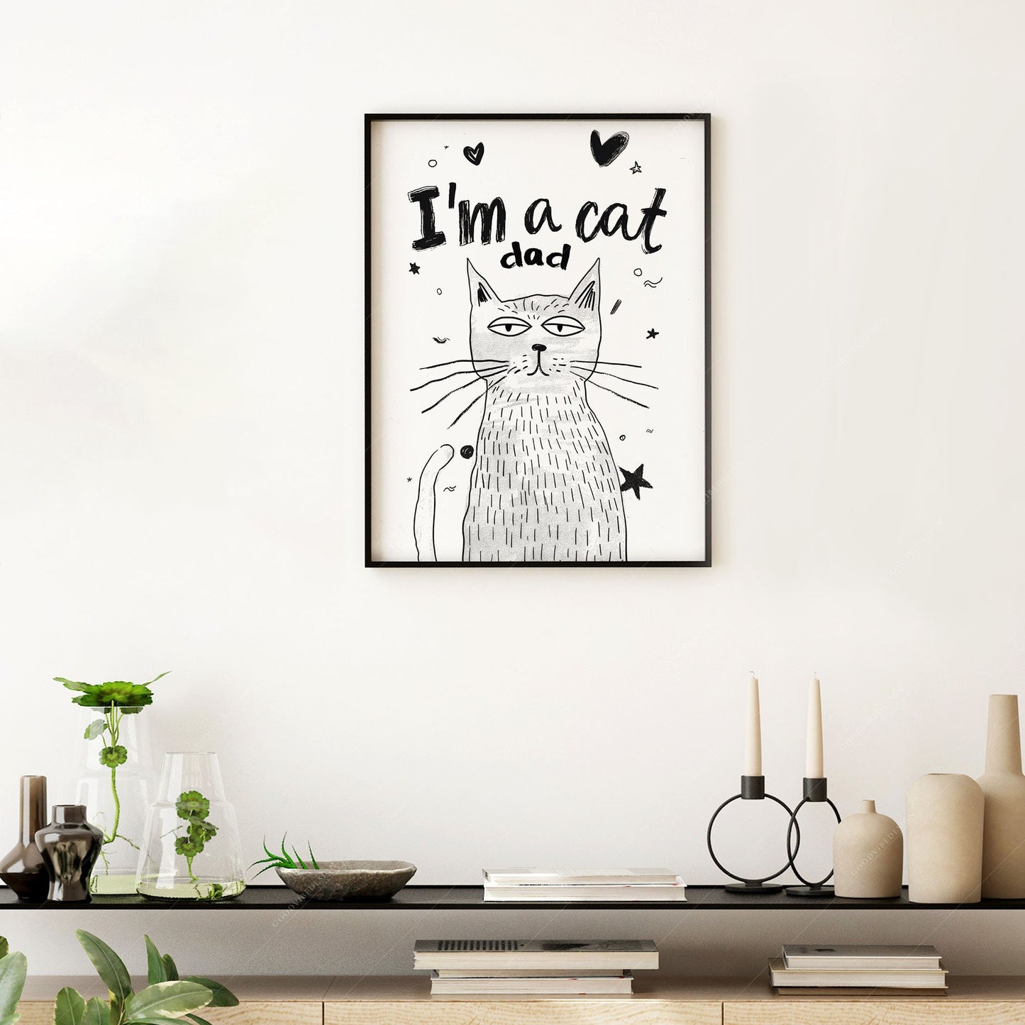 I'm a Cat Dad Print – Funny Cat Lover Poster Wall Art – archival paper art print