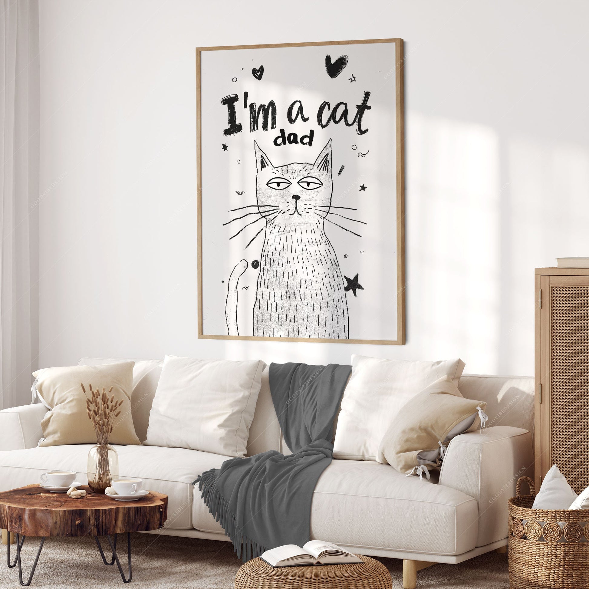 I'm a Cat Dad Print – Funny Cat Lover Poster Wall Art – art poster for living room