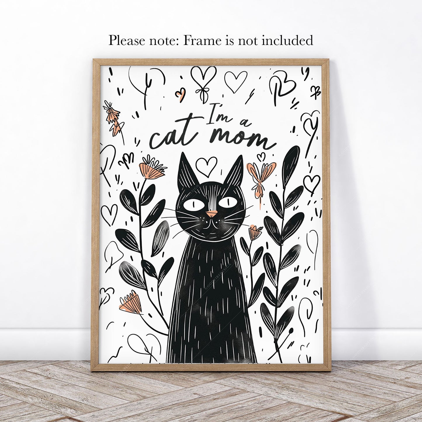 I'm a Cat Mom Print – Funny Black Cat Poster Wall Art – classic art print reproduction