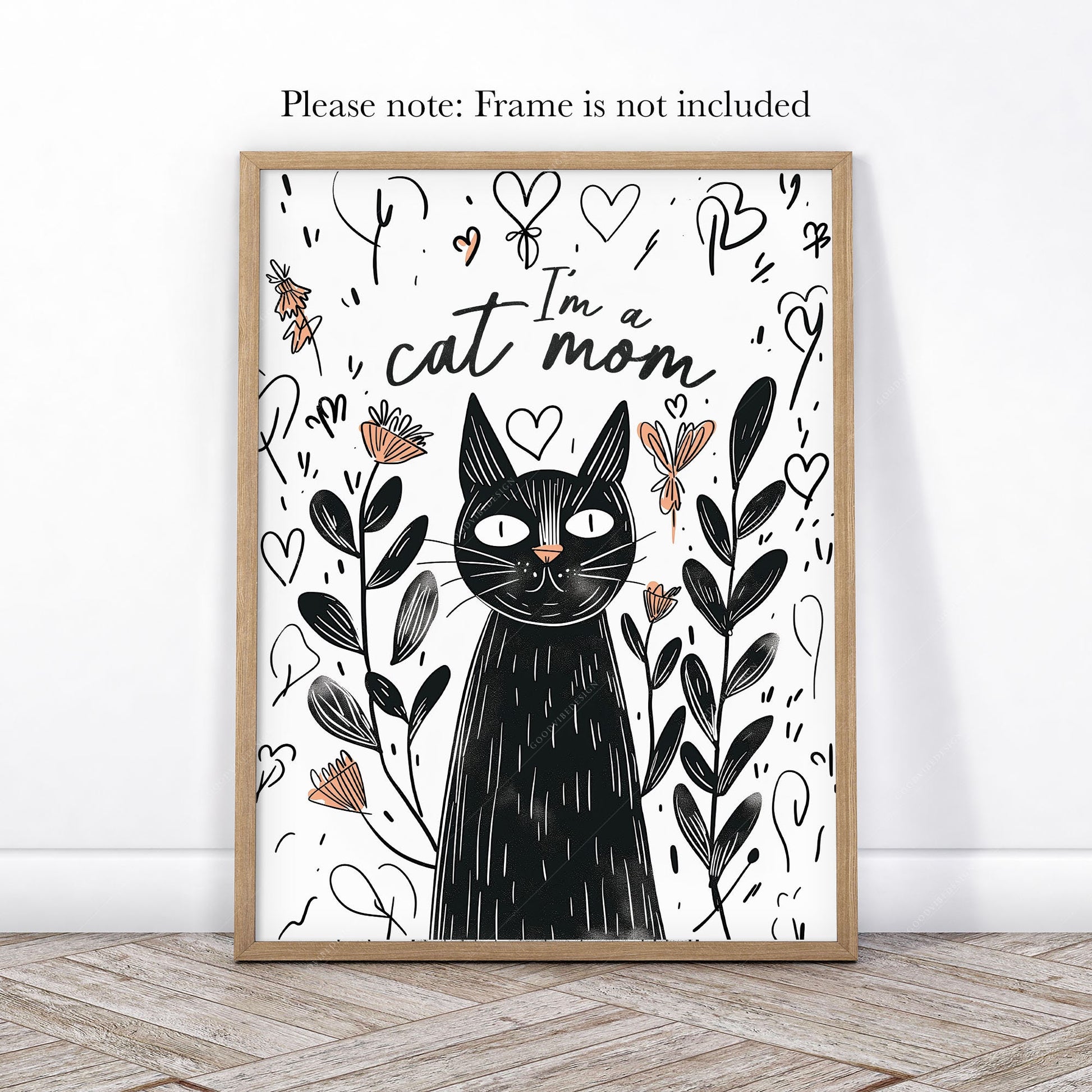 I'm a Cat Mom Print – Funny Black Cat Poster Wall Art – classic art print reproduction