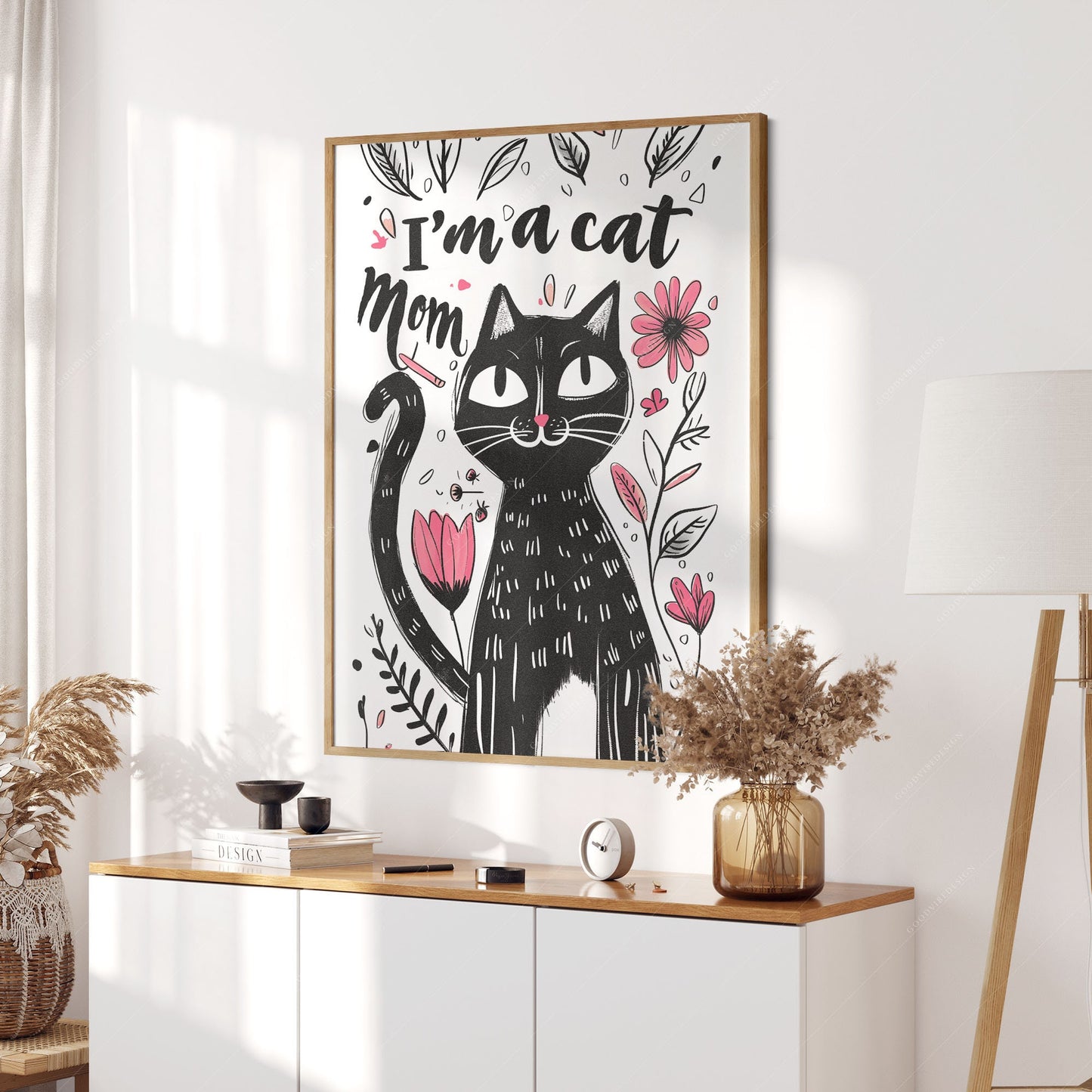 I'm a Cat Mom Art Print – Black Cat Illustration – museum quality art print