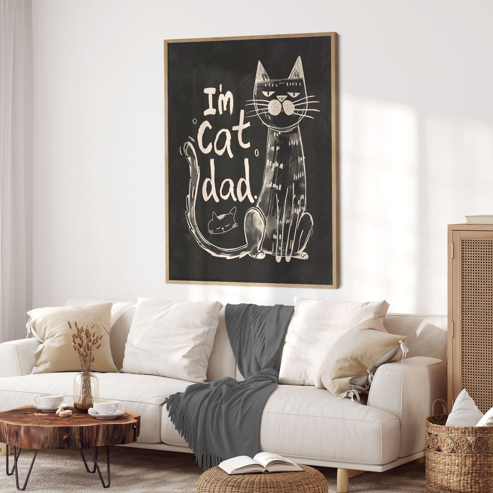 I'm Cat Dad Art Print – Funny Cat Lover Gift Poster – archival paper art print