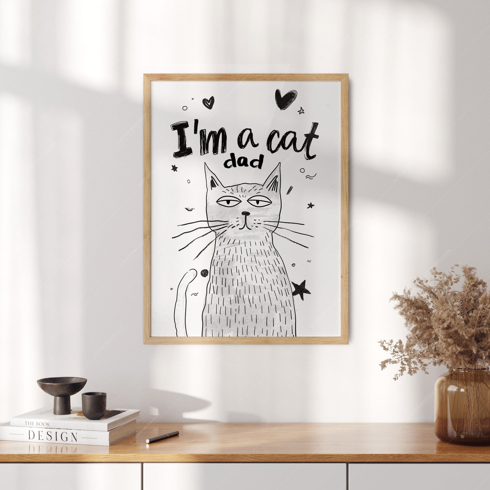 I'm a Cat Dad Print – Funny Cat Lover Poster Wall Art – classic art print reproduction