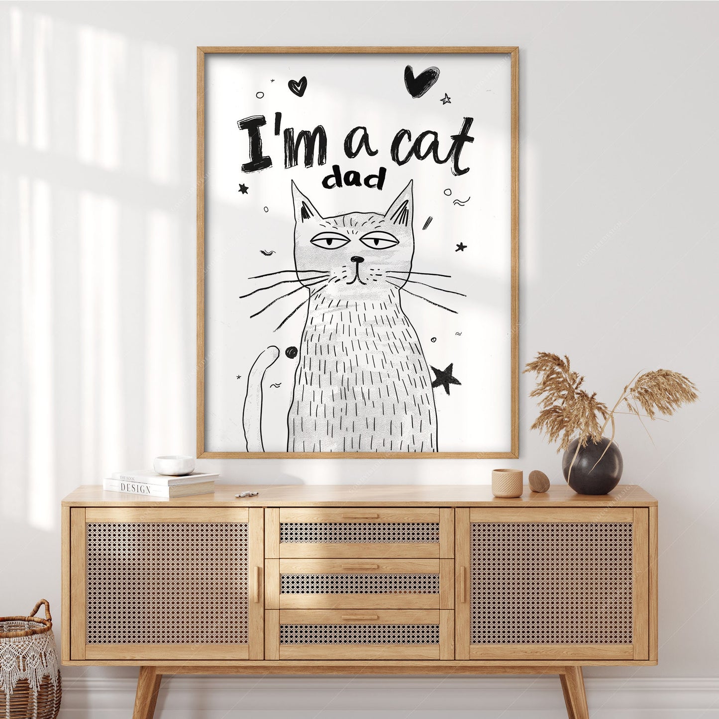 I'm a Cat Dad Print – Funny Cat Lover Poster Wall Art – fine art wall poster