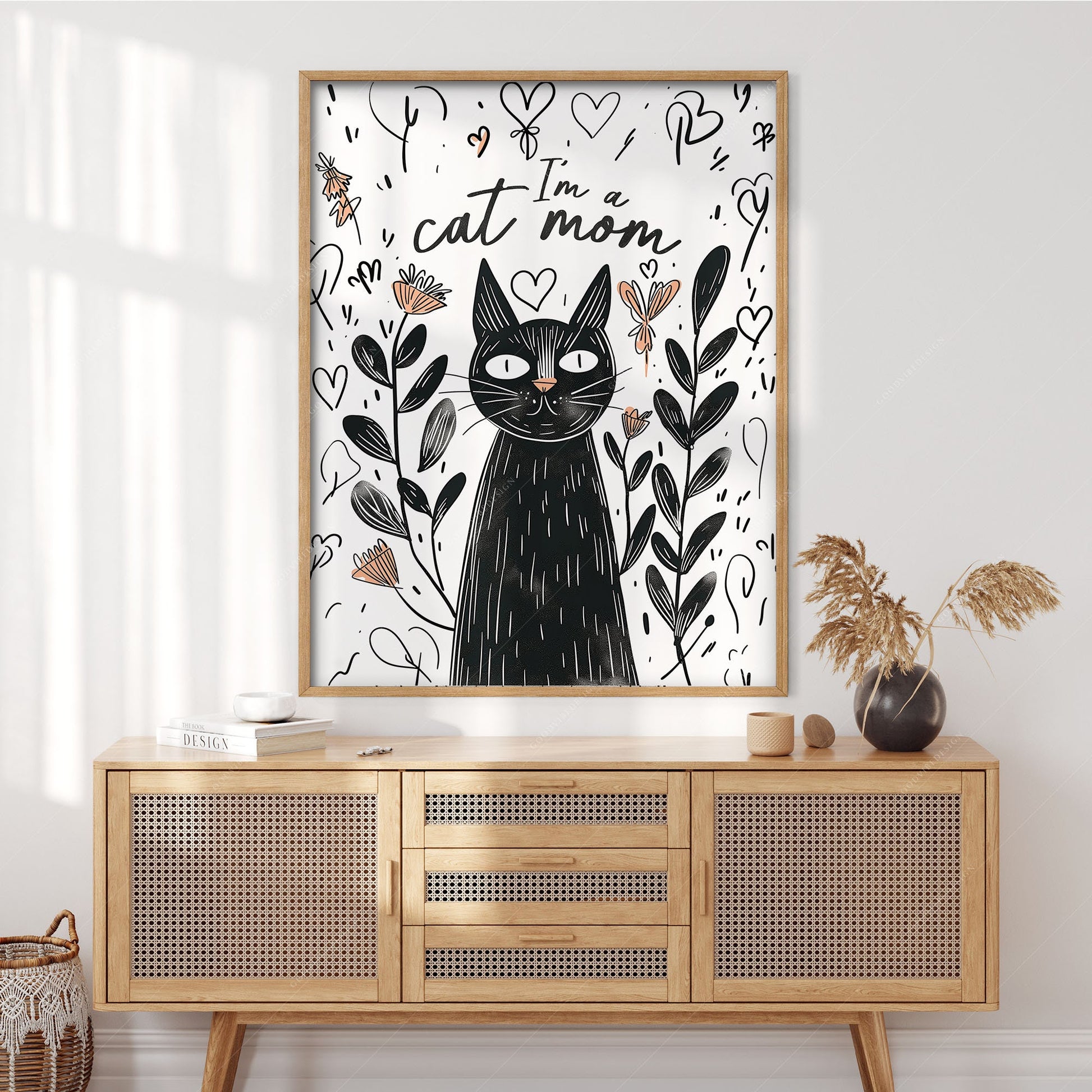 I'm a Cat Mom Print – Funny Black Cat Poster Wall Art – museum quality art print