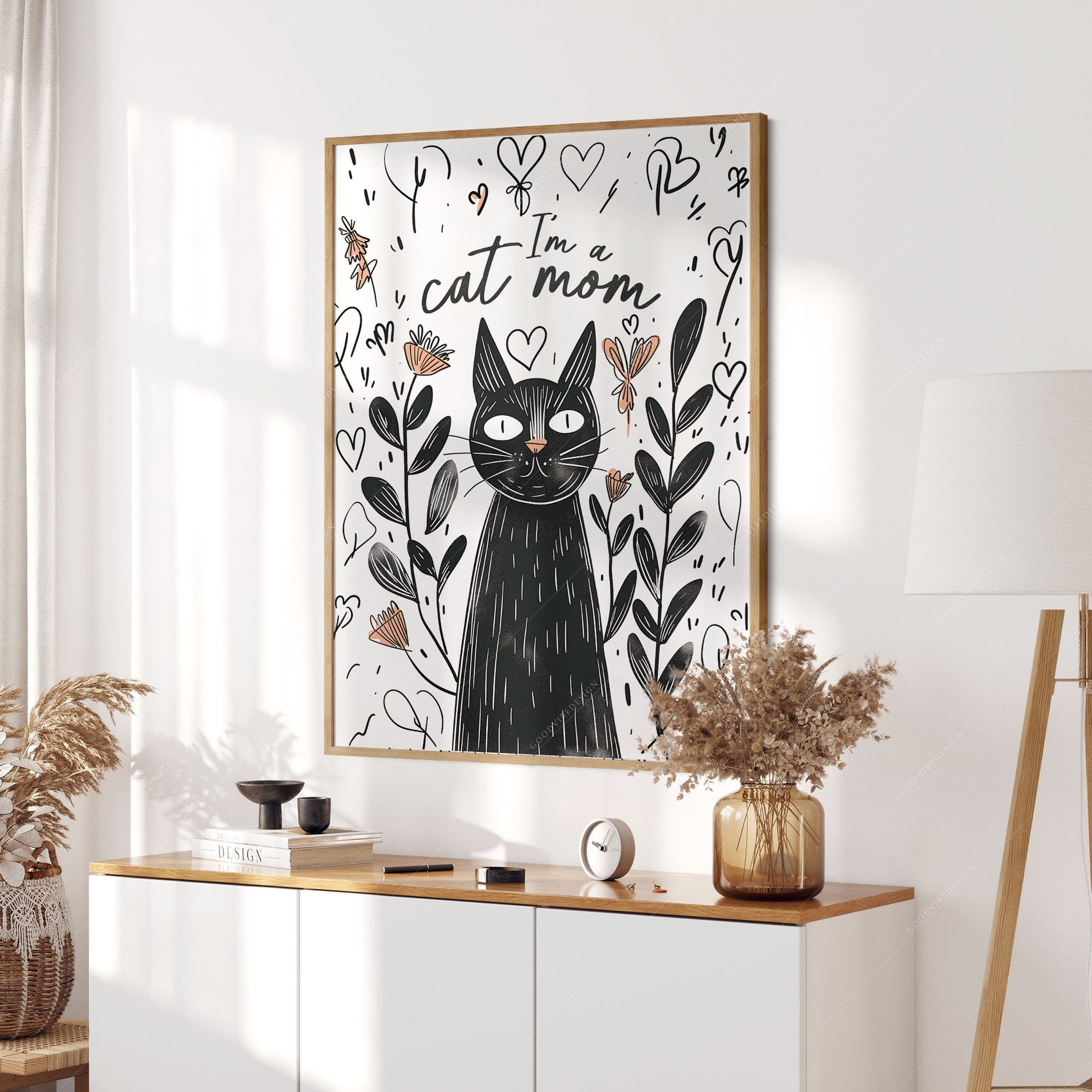I'm a Cat Mom Print – Funny Black Cat Poster Wall Art – gallery wall art poster