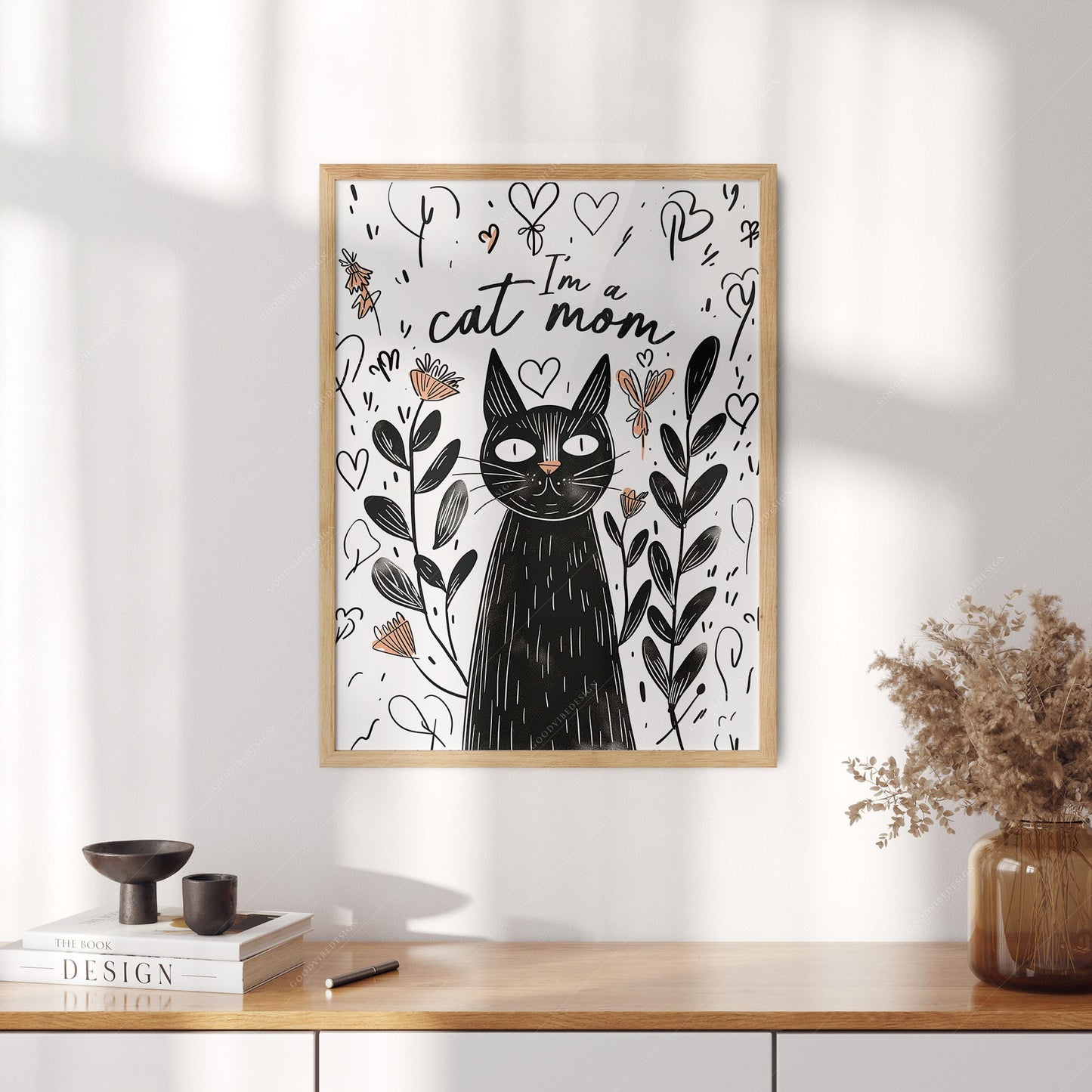 I'm a Cat Mom Print – Funny Black Cat Poster Wall Art – art poster for living room