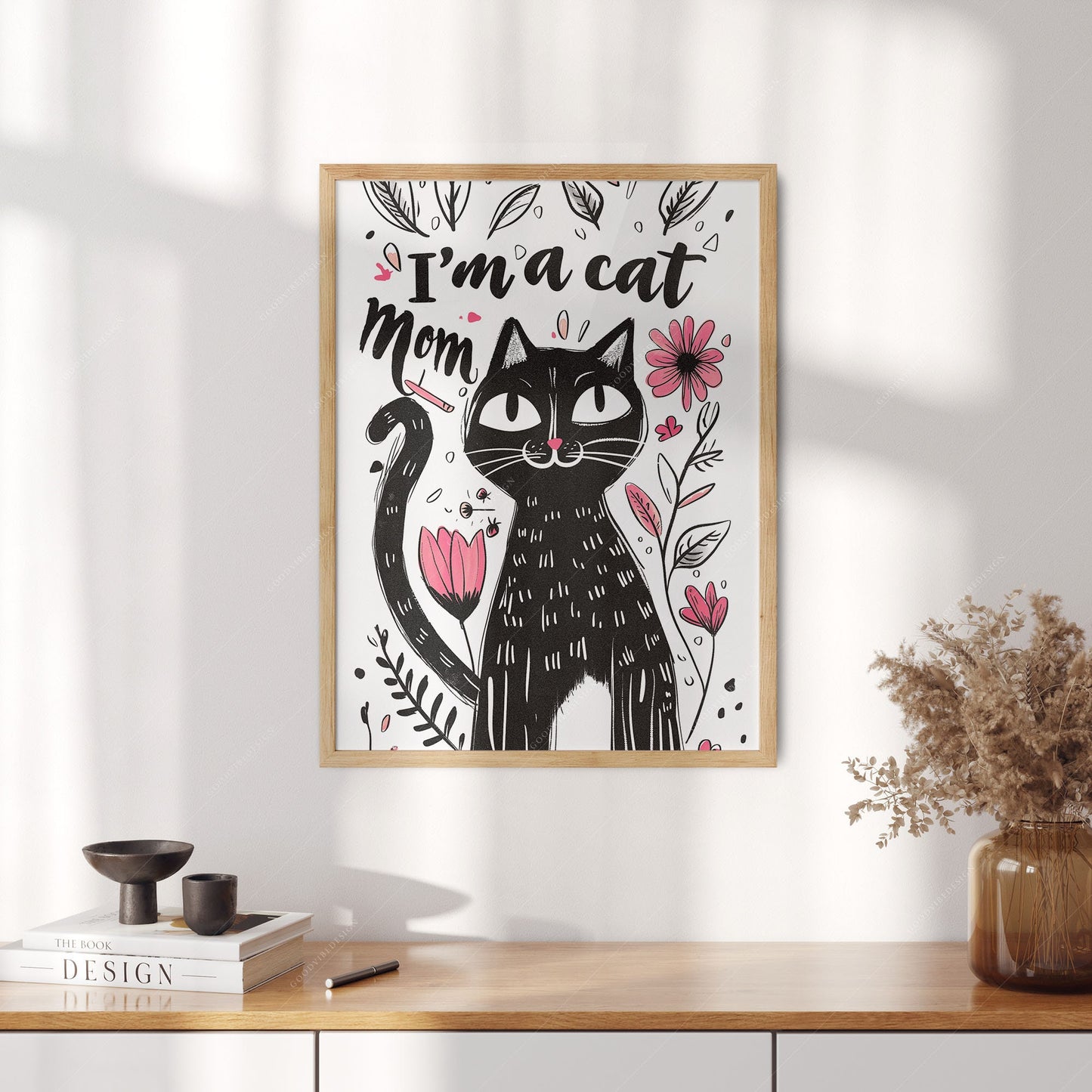 I'm a Cat Mom Art Print – Black Cat Illustration – classic art print reproduction